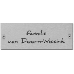 RVS naamplaatje gegraveerd 13,7 x 5 cm gegraveerd inox