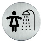 RVS pictogram Douche dames, douchruimte