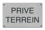 Prive terrein rvs tekstbord