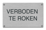 Verboden te roken tekstbord rvs