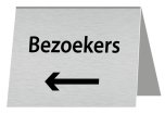 Tafelbordje Bezoekers met pijl naar links