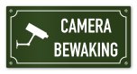 Tekstbord Camera bewaking 20 x 10 cm groen