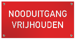 Tekstbord Kunststof Nooduitgang vrijhouden