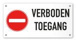 Tekstbord Verboden toegang 20 x 10 cm wit