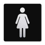 Pictogram Toilet Dames zwart 10 x 10 cm 