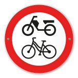 Verbodsbord Brommers en fietsen te parkeren 15 cm rond