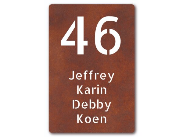 Cortenstaal naambord