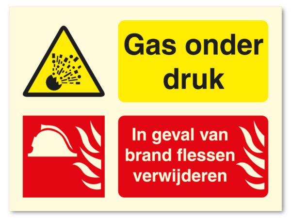 Gas onder druk - in geval van brand flessen verwijderen
