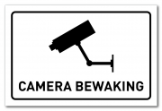 Waarschuwingsbord Camerabewaking wit
