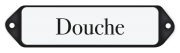 Deurbordje emaille Douche