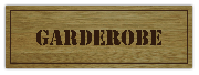 Deurbordje Garderobe gemaakt van hout met gegraveerde opdruk