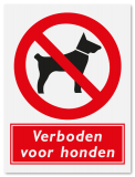 Verbodsbord Verboden voor honden