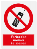 Verbodsbord Verboden mobiel te bellen