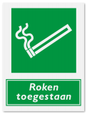Verbodsbord roken toegestaan