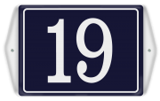 Emaille huisnummerbord met oor en sierkader 16 x 12 cm