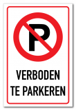 Bord Verboden te parkeren