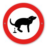 Verbodsbord Hondenpoep honden verboden te poepen 15 cm rond