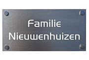Naambord aluminium gegraveerd 20 x 10 cm
