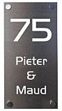 Naambord aluminium gegraveerd 10 x 20 cm