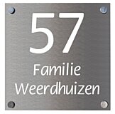 Naambord aluminium gegraveerd 12 x 12 cm