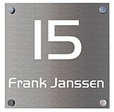Naambord aluminium gegraveerd 25 x 25 cm