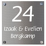 Naambord aluminium gegraveerd 30 x 30 cm