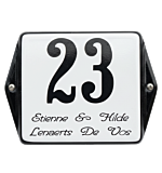 Emaille naambord retro 12 x 12 cm deurbord