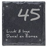 Leisteen naambord gegraveerd 20 x 20 cm