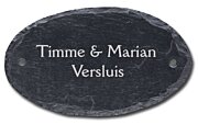 Leisteen naambord ovaal 23 x 13 cm