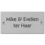 Naambordje rvs / inox 11 x 5,5 cm met schroeven of zelfklevend