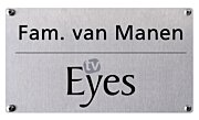 Bedrijfsbord rvs prive en kantoor met logo 16 x 9 cm