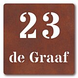 Cortenstaal naambord 20 x 20 cm