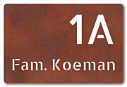 Cortenstaal naambord 30 x 20 cm