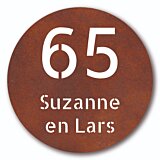 Cortenstaal naambord rond 20 cm