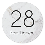 Naambordje voordeur marmer look rond 15 cm