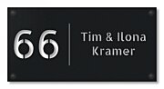Naambord mat zwart lasergesneden perspex 30 x 15 cm