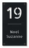 Naambord mat zwart lasergesneden perspex 15 x 27 cm