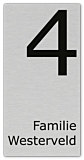 Naambordje aluminum rvs look 10 x 20 model B
