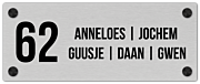 Naambordje aluminum rvs look 30 x 12 cm - model A