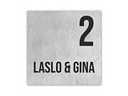 Beton look naambord rechthoek 15 x 15 cm