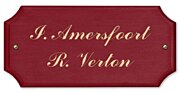 Houten naambord rood 29 x 15 cm