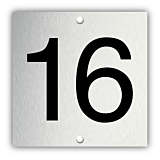 Aluminium nummerplaatje 4 x 4 cm
