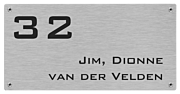 Naambord rvs 24 x 12 cm - rvs naambordje - inox - luxe - voordeur
