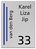 RVS Naambord 2-laags blauw 15 x 20 cm