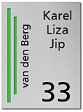 RVS Naambord 2-laags groen 15 x 20 cm