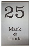 rvs naambord gebogen met blinde bevestiging 12 x 19 cm