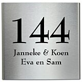 RVS naambord gebogen 20 x 20 cm