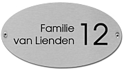 RVS naambord ovaal 18 x 10 cm gegraveerd