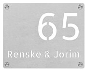 RVS naambord lasergesneden 25 x 20 cm