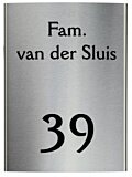 RVS naambord gebogen 15 x 20 cm met gegraveerde opdruk